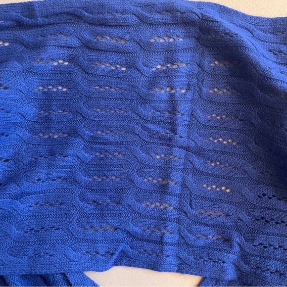 NWT Celeste Wool Cashmere Blend Blue‎ Pointelle Knit Cozy Infinity Scarf - Picture 8 of 10
